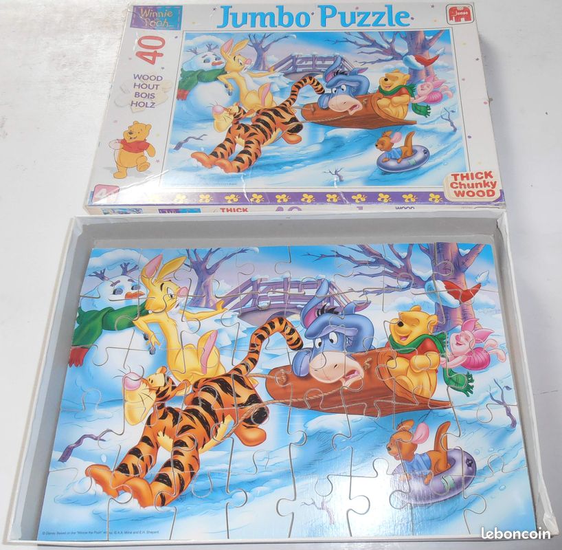 Puzzle en bois 40 pièces Winnie l'ourson (image 1)
