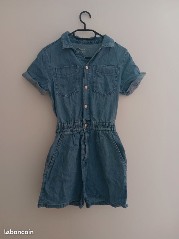 Kiabi Grey Cropped Denim Jacket Combinaison Short Jean Kiabi Combi