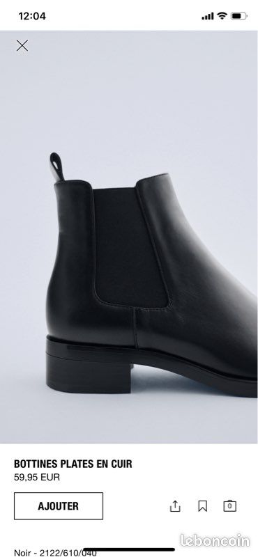 Bottines plates en cuir ZARA neuves (image 1)