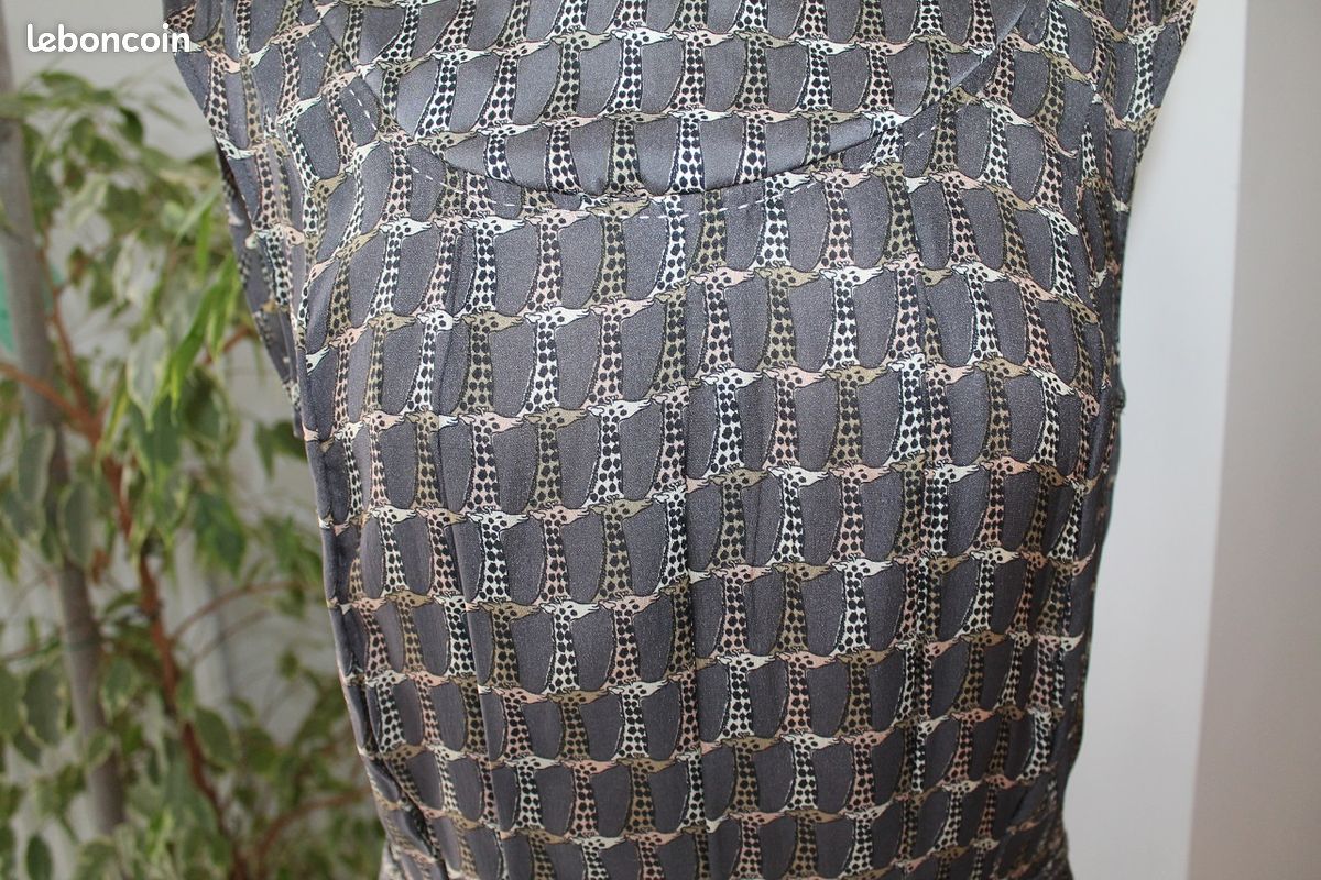 Jupe évasée Cotelac - Taille 40 (équivalent T.2) - Coton Gris - Occasion Très Bon état (défaut Sur Fermeture)