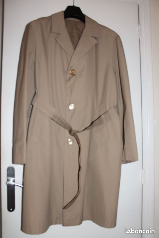 Trench-coat Vintage Années 70 Marron - Taille L, Occasion Parfait état, Pour Homme