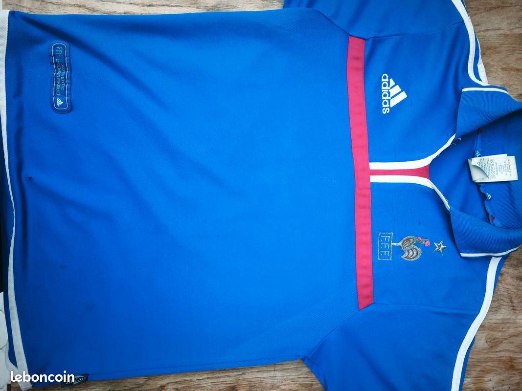 Maillot Entrainement Equipe De France Adidas - Euro 2000 - Taille XL - Porté