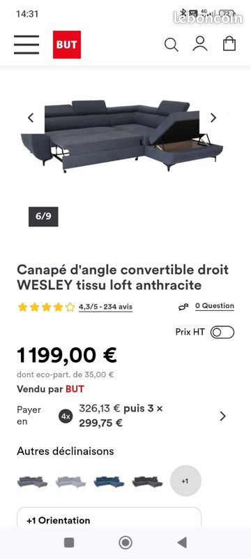 Canapé d'angle (image 1)