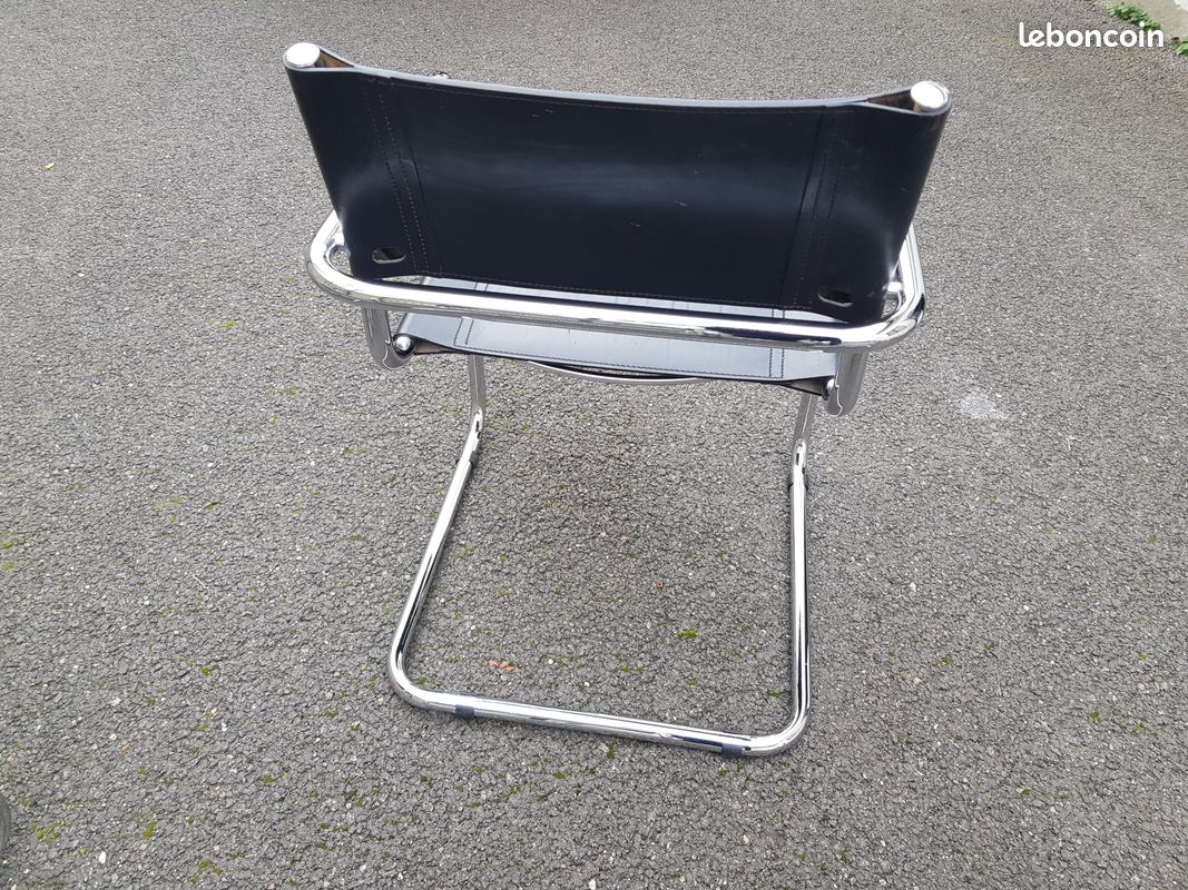 Lot 4 chaises cuir et Chrome style B34 de BREUER (image 3)