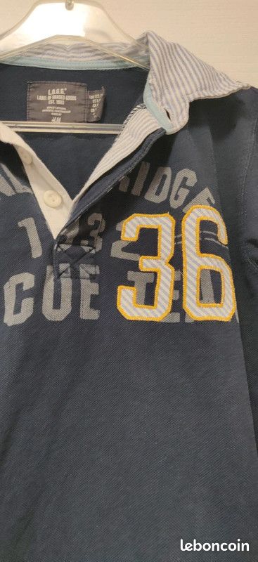 Polo chemise 2 en 1 marine H&M 8 ans (image 3)