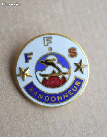Insigne Ski Chamonix 1947 – Semaine Internationale FFS – Badge Augis Original