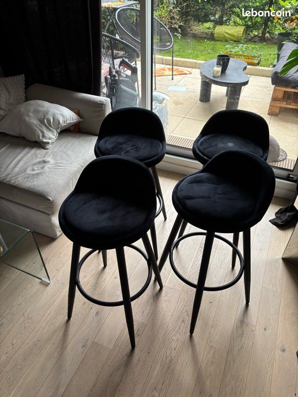 Chaise de bar WOLTU noire (image 3)