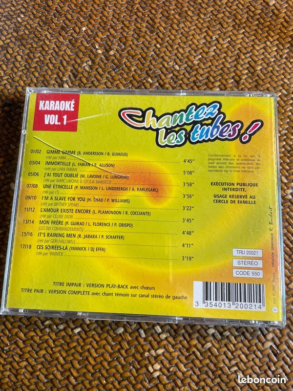 CD Karaoké Audio/volume 1 (image 2)
