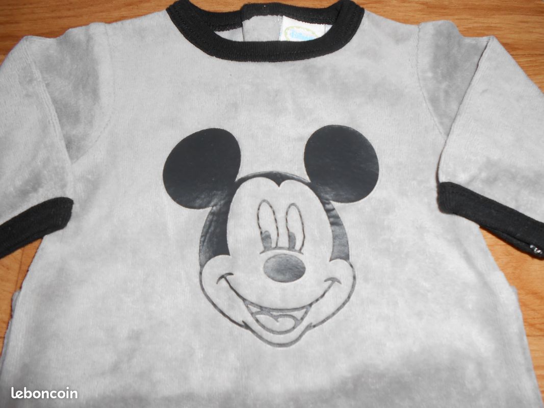 1141/ pyjama Mickey naissance gris/noir (image 2)