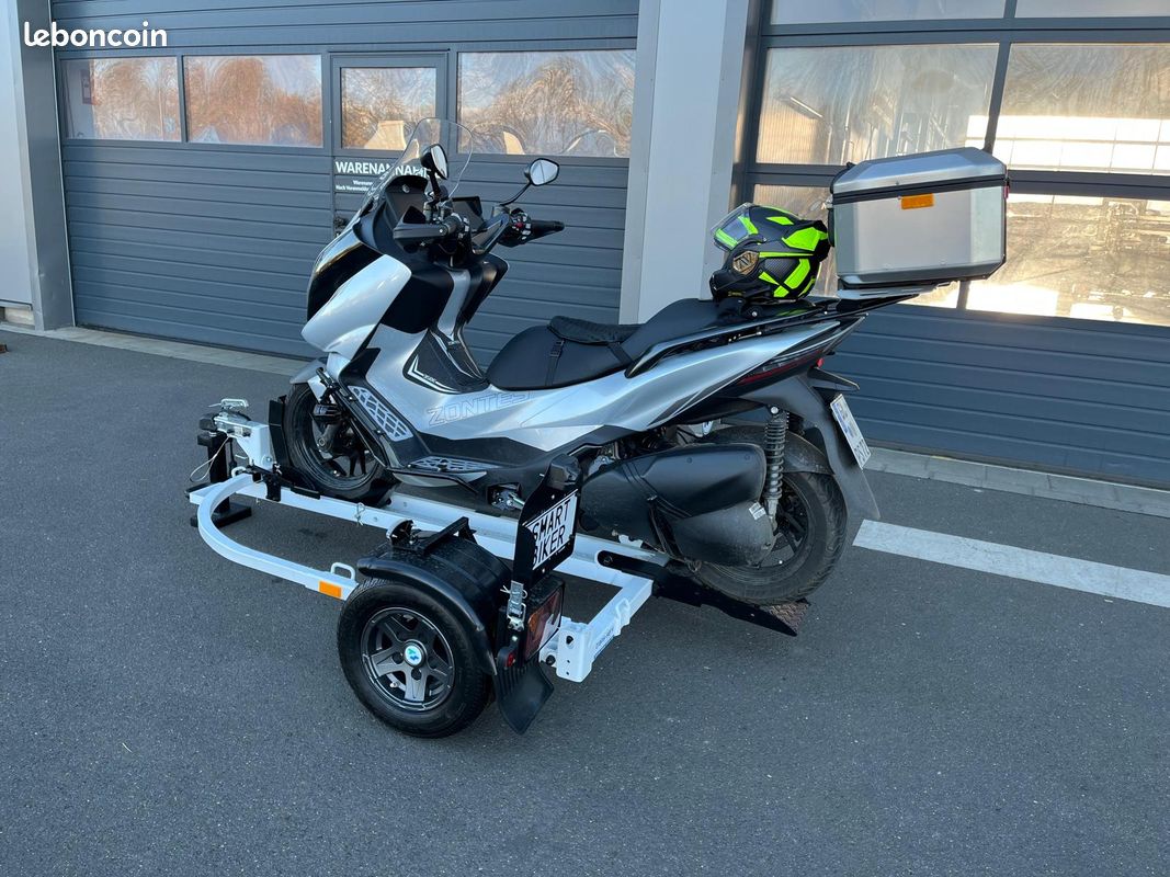 Remorque PORTE MOTO ABAISSABLE, PLIABLE, compatible Scooter, MP3, SMART BIKER France (image 8)