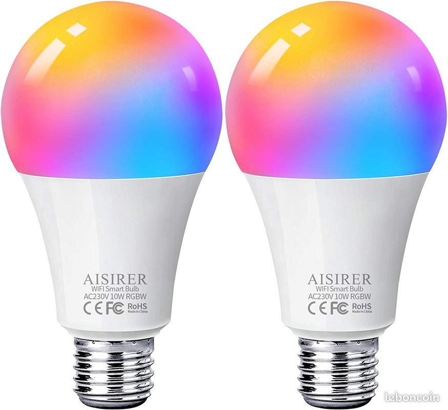 2 Ampoules RGB connectées Google Home Alexa (image 3)