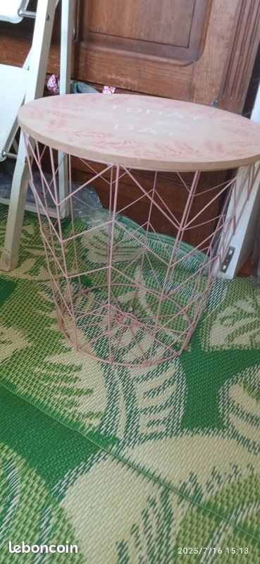 Petite TABLE bois/métal avec espace de rangement 🌺dessous (image 3)