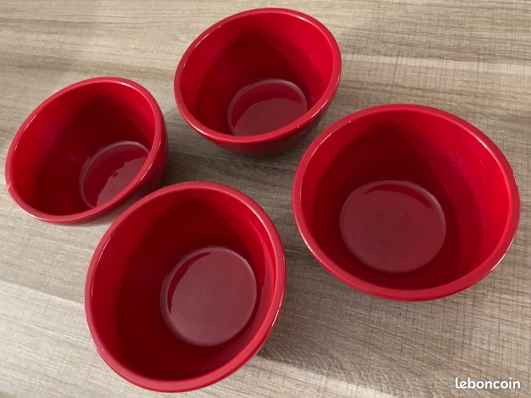 4 grands bols rouges - pots de fleur - décoration noël (image 3)