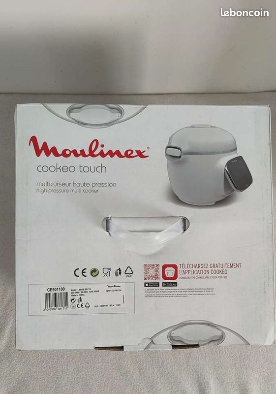 Moulinex Cookeo Touch Smart Multicooker, 6 L Bowl, High Pressure, Touch Screen, 13 Cooking Modes, 250 Recipes, Mon Cookeo App, White CE901100