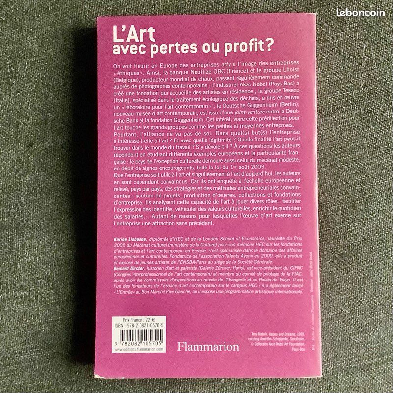L’Art avec pertes ou profit ? Lisbonne & Zürcher 2007 Flammarion TBE (image 2)