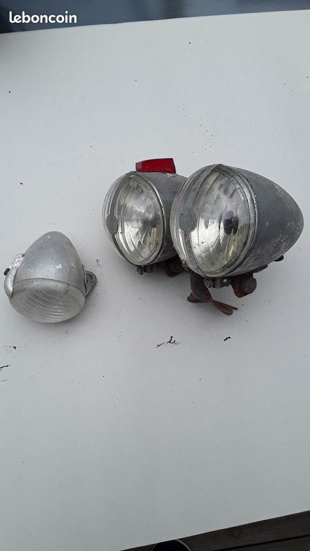 Ancien Phare De Vélo Vintage – Fabriqué En France, état D’usage