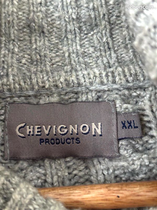 Pull Vintage Col Roulé Blanc En Maille Torsadée - Taille 36 - Occasion Très Bon état