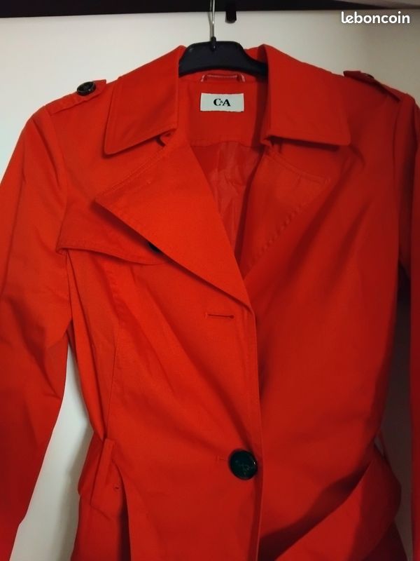 Trench C&A rouge neuf (image 4)