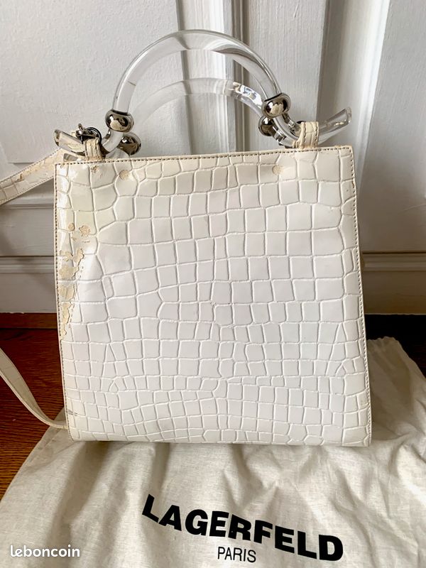 Sac à Main Vintage En Cuir Véritable - Marron - Paris - Occasion Très Bon état