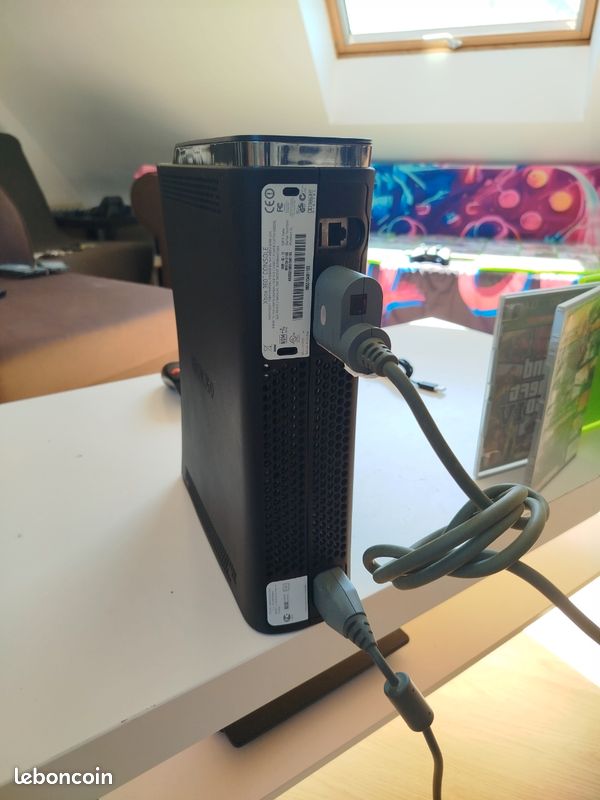 Manette Microsoft Xbox 360 Fat Noire Officielle - Complète En Boîte, Très Bon état