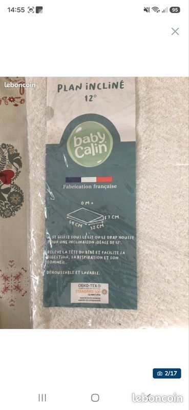 Plan incliné 12 degrés pour lit bébé Babycalin Neuf (image 2)