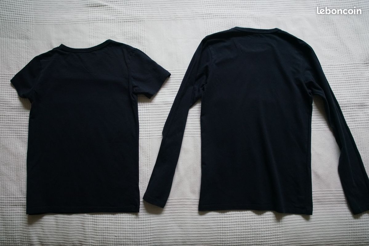 Lot 2 Tee-shirts bleus - Enfant 12 ans - Manches courtes et longues - VERTBAUDET (image 3)