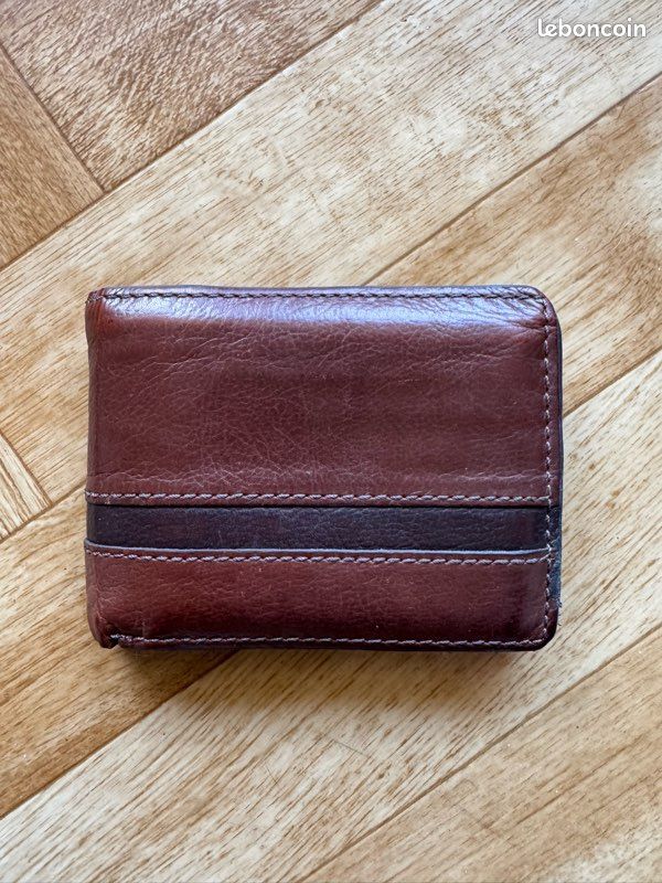 Portefeuille/Porte-Monnaie FOSSIL En Cuir Marron Vintage - Très Bon État