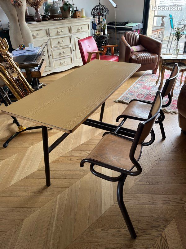 Bureau d’écolier double vintage (image 1)
