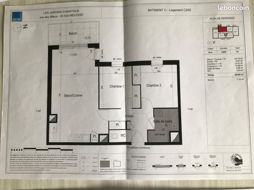 Appartement 3 pièces 62 m² · à Melesse · 62 m² · 698 €