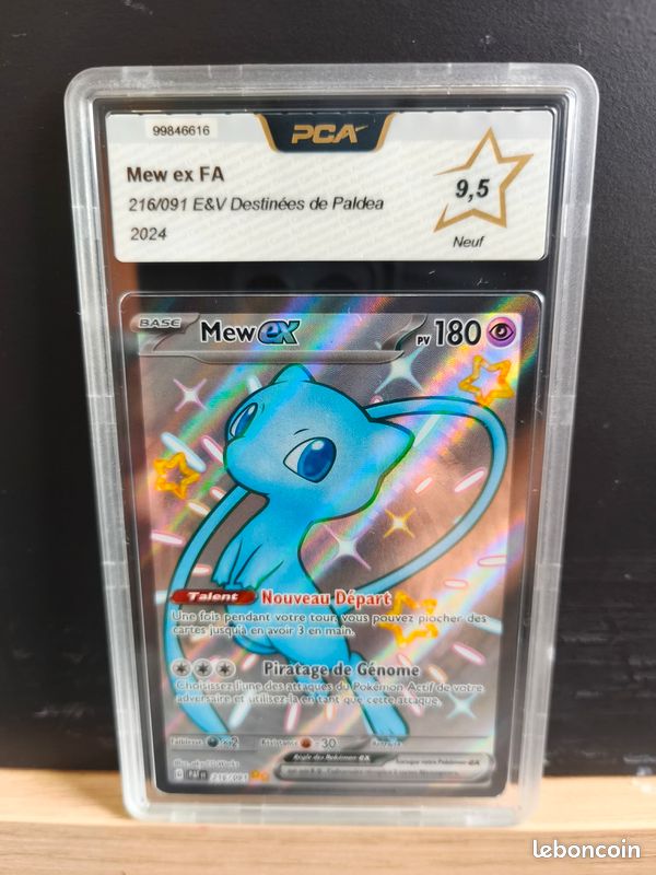 Carte pokmon - Mew EX 216 - Carte Grade PCA 9,5 (1/2) - Collection
