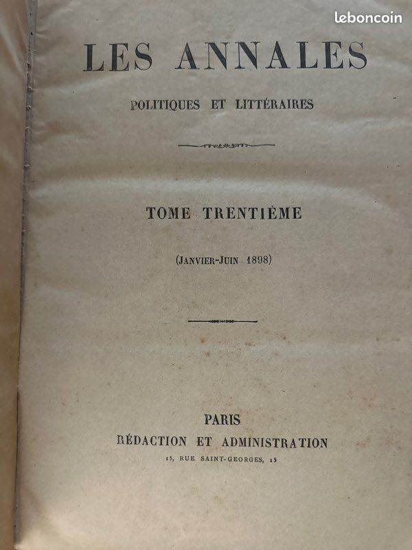 Les Annales politiques et littéraires janvier juin 1898 reliés (image 1)
