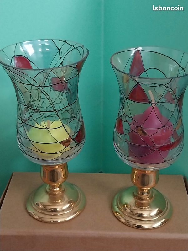 Bougeoirs et photophores décoratifs modernes PartyLite en verre pour la maison