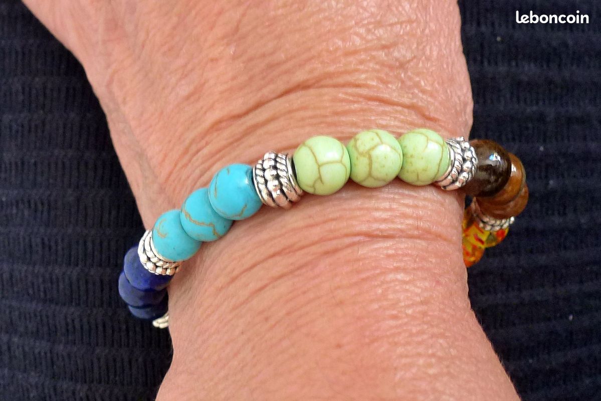 Bracelet les 7 chacrats neuf pierres naturelles (szcz13) (image 6)