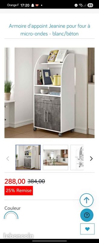 Meuble micro-ondes et rangements (image 4)
