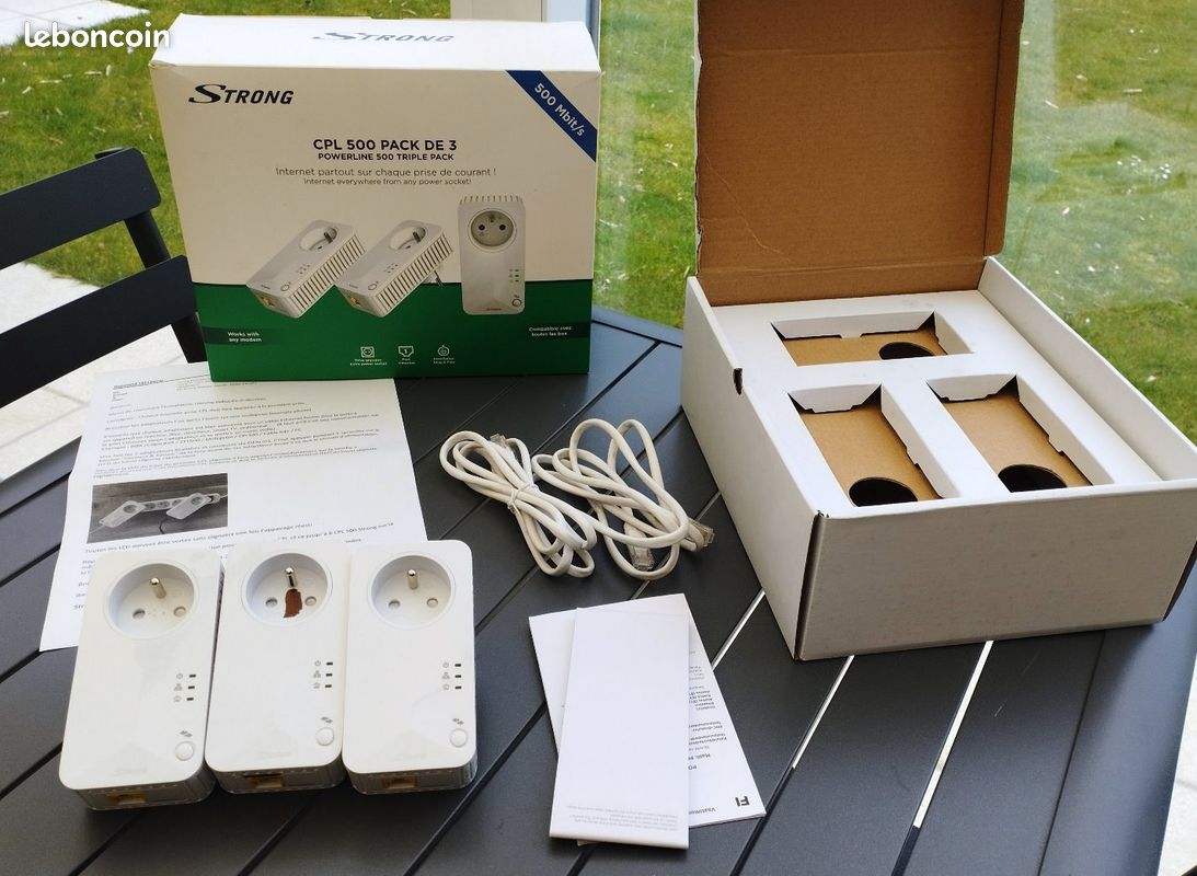 Pack de 3 CPL Ethernet (RJ45) 500 Mbits marque « Strong » (image 3)