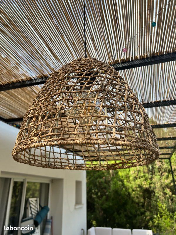 Lampe suspension en corde tissée (image 2)