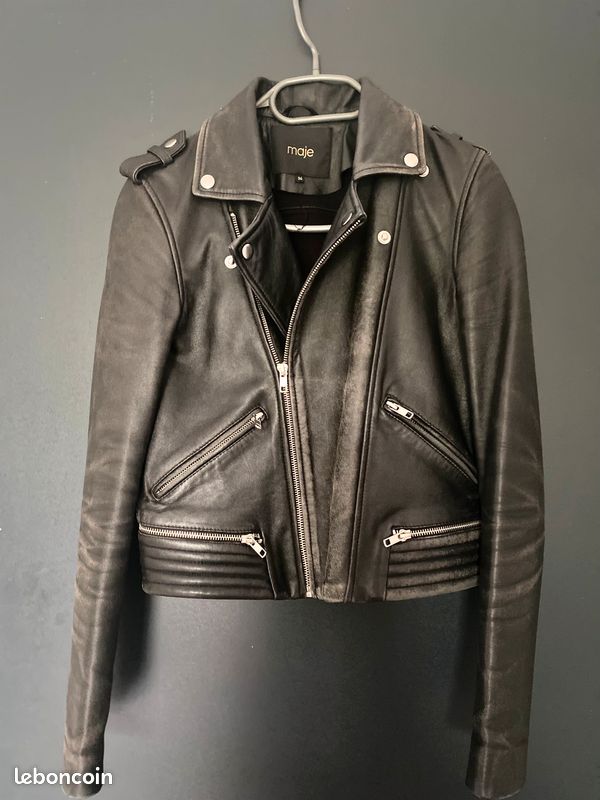Veste cuir MAJE femme 36/S bon état Vêtements