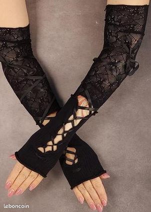 Manches Bras En Dentelle Noire Style Coréen - Accessoire Mode Femme, Longueur 9cm