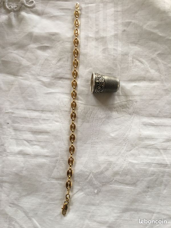 Bracelet maille grain de café plaqué or 18k