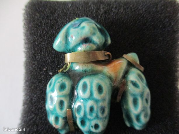Broche Ancienne En Céramique Lucien Neuquelman - Années 1940, Occasion