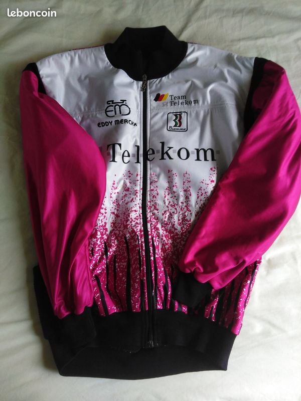 Veste Cycliste Vintage Team Telekom Biemme Eddy Merckx - Polaire Hiver, Taille XXL, Occasion