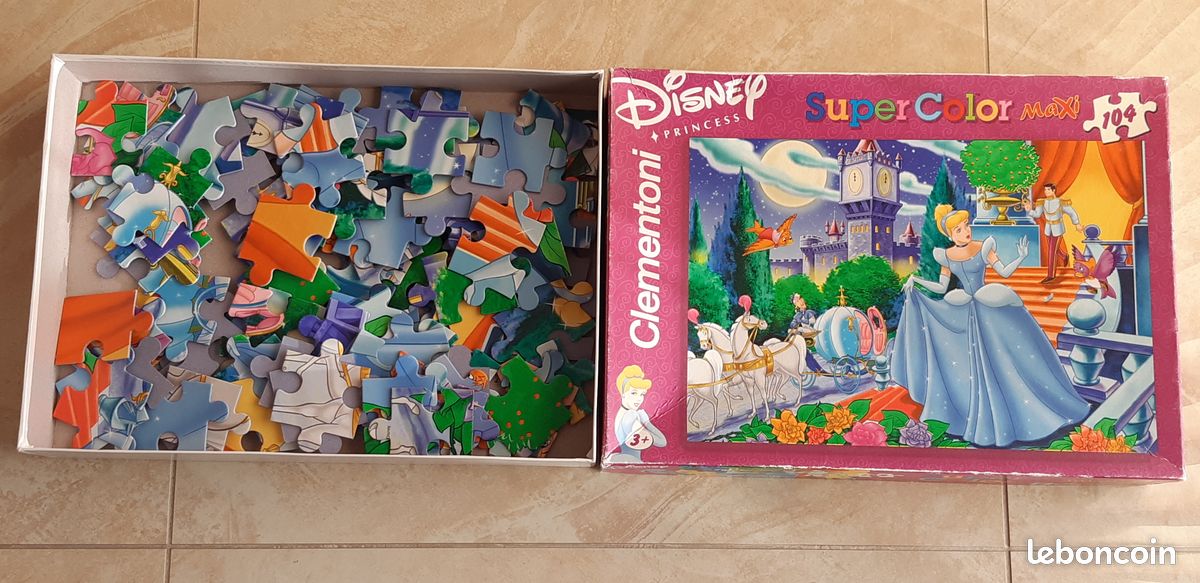 Puzzle princesse Disney Cendrillon 104 pièces Super Color Clementoni (image 1)