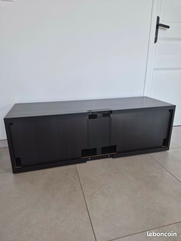 Meuble TV IKEA brun-noir + 2 tablettes – Comme neuf (image 2)
