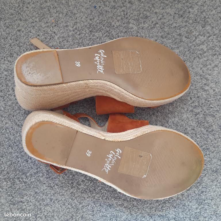 Chaussures femme été Cuir caramel Terracotta T.39 ajourées confortables (image 6)