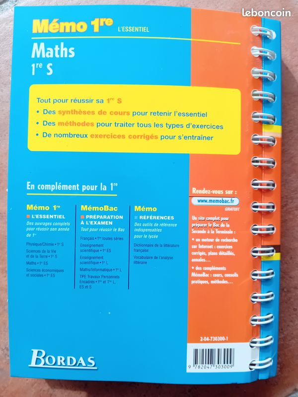 Mémo l'essentiel Maths 1re S (image 2)