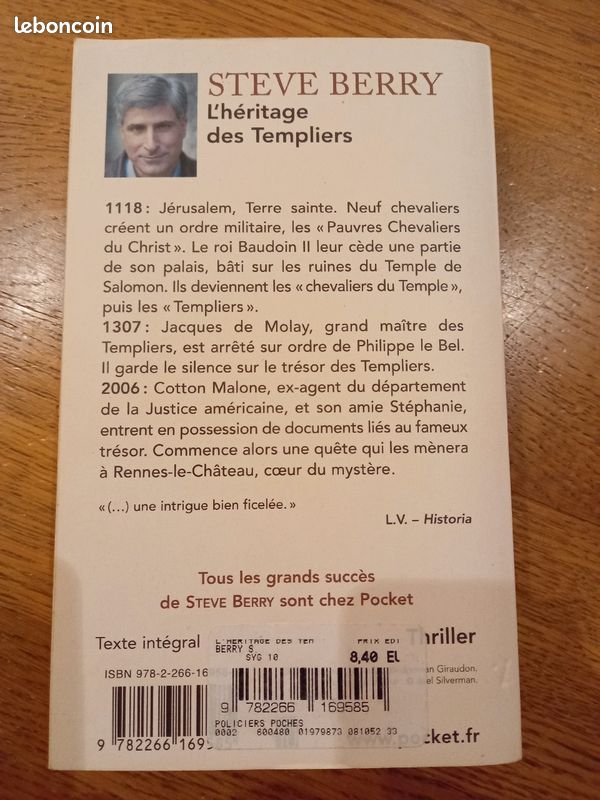 Livre - L'héritage des templiers de Steve Berry (image 2)