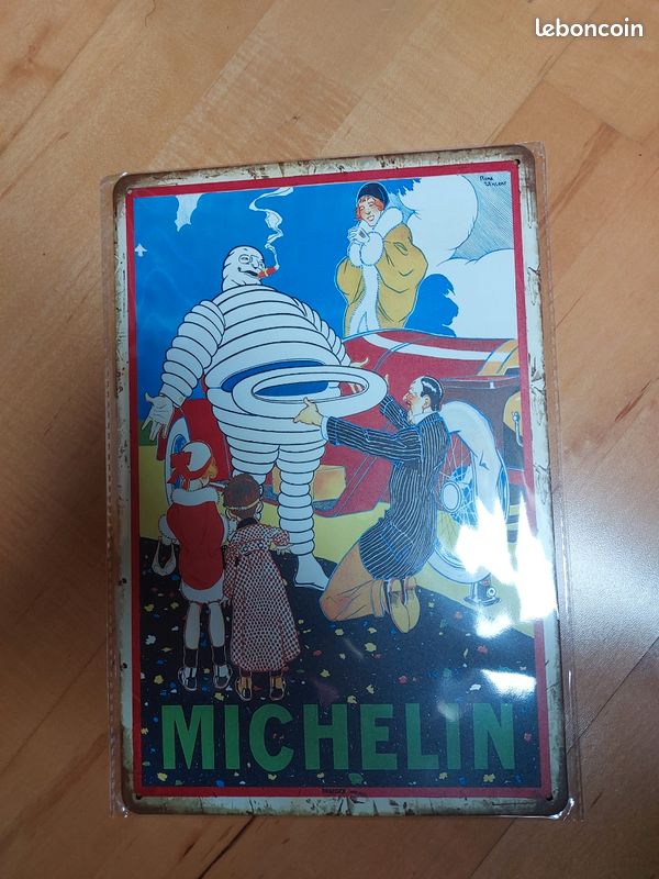 Plaque en tôle carte Michelin vintage - 1970 - Trincamp