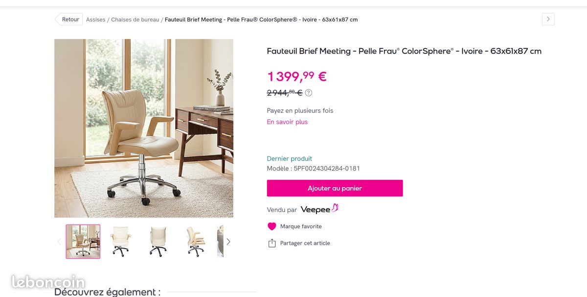 Fauteuil Poltrona Frau Brief executive CUIR comme neuf Designer: Emilio Ambasz (1997) (image 8)