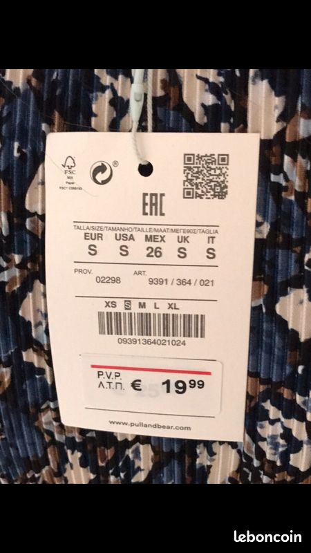 Robe courte bleue fleurs Pull&Bear belifana95 (image 4)