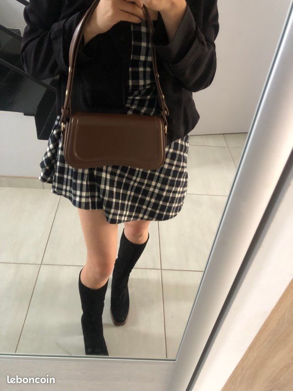 Sac à bandoulière marron tout neuf avec forme jolie et chic sac à main fashion (image 12)
